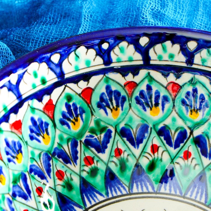 Коса Риштанская Керамика "Цветы" 15 см, малая, синяя - фото 1908493640