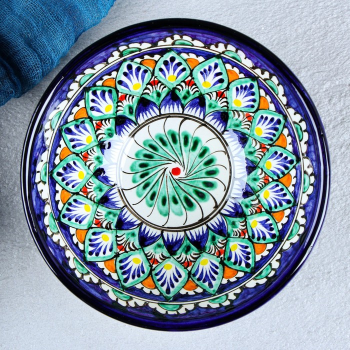 Коса Риштанская Керамика "Цветы" 15 см, малая, синяя - фото 1908493642