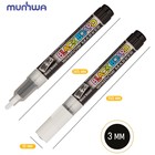 Маркер меловой MunHwa "Black Board Marker", 3.0 мм, пулевидный, водная основа, белый - Фото 5