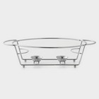 Мармит, 3 л, 44×25×17 см, с крышкой, на подставке, жаропрочное стекло - Фото 4