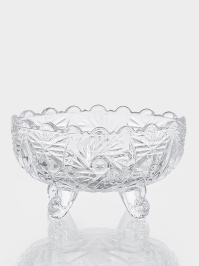 Конфетница «Вихрь», 13.5×9×7.5 см, на ножках, стекло