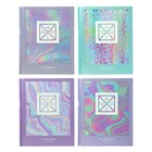 Тетрадь на кольцах, 160 листов в клетку Holographic, со сменным блоком, металлизация, матовая ламинация, МИКС - Фото 1