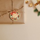 Шильдик на подарок Новый год «Новогодний венок», 6,5 × 6,5 см - Фото 2