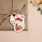 Шильдик на подарок Новый год «Снеговик», 6,5 ×8,4  см - фото 320242443