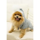 Комбинезон зимний для животных, флисовый подклад, 3XL (ДС 36-38, ОШ 36-37, ОГ 48-52), серый - фото 20976535