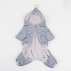 Комбинезон зимний для животных, флисовый подклад, 3XL (ДС 36-38, ОШ 36-37, ОГ 48-52), серый - фото 20976528