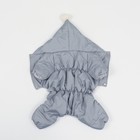 Комбинезон зимний для животных, флисовый подклад, 3XL (ДС 36-38, ОШ 36-37, ОГ 48-52), серый - фото 20976529