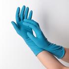 Перчатки латексные неопудренные High Risk, смотровые, нестерильные, текстурированные, размер M, 31,4 гр, 50 шт/уп, цена за 1 шт, цвет голубой - Фото 3