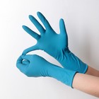 Перчатки латексные неопудренные High Risk, смотровые, нестерильные, текстурированные, размер XL, 31,4 гр, 50 шт/уп, цена за 1 шт, цвет голубой - Фото 2