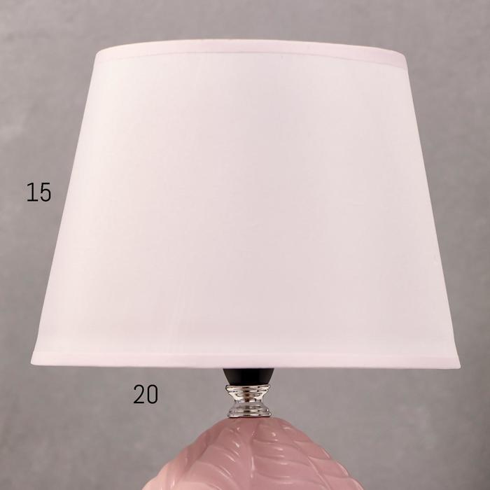 Лампа настольная "Бутон" Е14 1х40Вт светло-розовый 20х20х30 см RISALUX - фото 1907035655