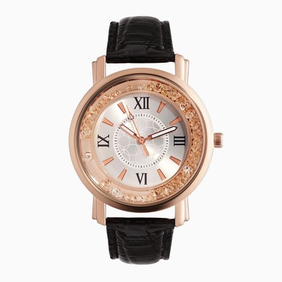 Часы наручные женские «Фелиция», кварцевые, диаметр циферблата 3.2 см, чёрные