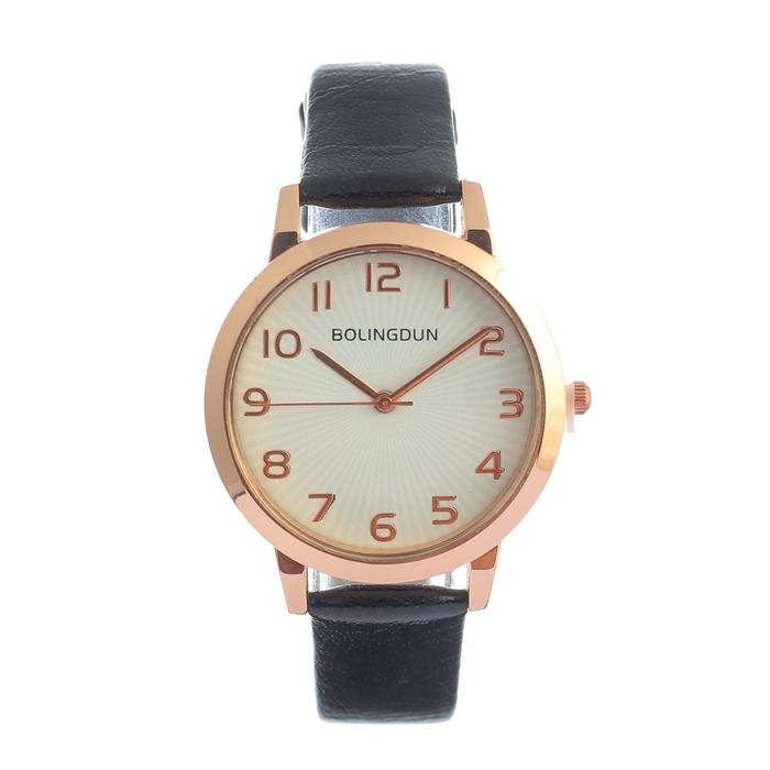 Часы наручные кварцевые женские "Бернини", d-3.6 см, черные - Фото 1