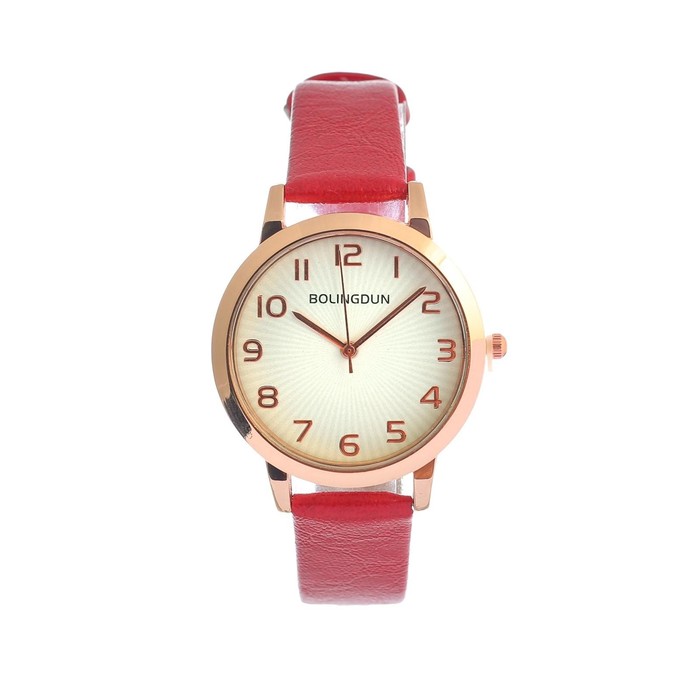 Часы наручные кварцевые женские "Бернини", d-3.6 см, красный - Фото 1