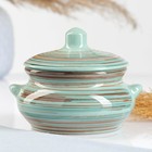 Горшочек для запекания Борисовская керамика «Скандинавия», 500 мл, 13×19.5 см, голубой - Фото 1