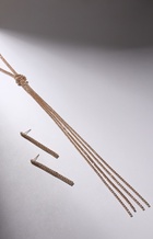 Гарнитур 2 предмета: кулон, серьги «Элегантность» жгут, цвет белый в розовом золоте, 42 см - фото 30750738