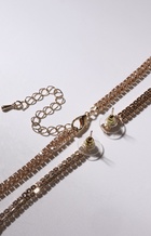 Гарнитур 2 предмета: кулон, серьги «Элегантность» жгут, цвет белый в розовом золоте, 42 см - фото 30750739