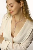 Гарнитур 2 предмета: кулон, серьги «Элегантность» жгут, цвет белый в розовом золоте, 42 см - фото 31466627