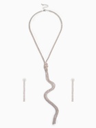 Гарнитур 2 предмета: кулон, серьги «Элегантность» жгут, цвет белый в серебре, 42 см - Фото 1