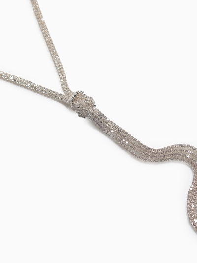 Гарнитур 2 предмета: кулон, серьги «Элегантность» жгут, цвет белый в серебре, 42 см