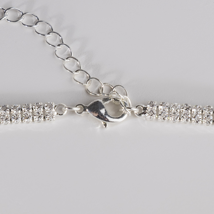 Набор 2 предмета: серьги, кулон «Элегантность» жгут, цвет белый в серебре, 42 см - фото 1905586517