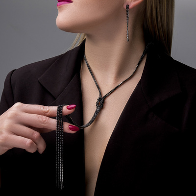 Гарнитур 2 предмета: кулон, серьги «Элеганс» цветение, цвет белый в серебре