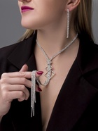 Гарнитур 2 предмета: кулон, серьги «Элегантность» ромбы, цвет белый в серебре, 34 см 4445969