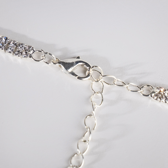 Набор 2 предмета: серьги, кулон «Элегантность» ромбы, цвет белый в серебре, 34 см - фото 1884960938