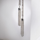 Набор 2 предмета: серьги, кулон «Элегантность» кисточки, цвет белый в серебре, 100 см - Фото 3