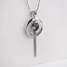 Кулон на цепочке «Юпитер», серый в серебре, 72 см - Фото 1