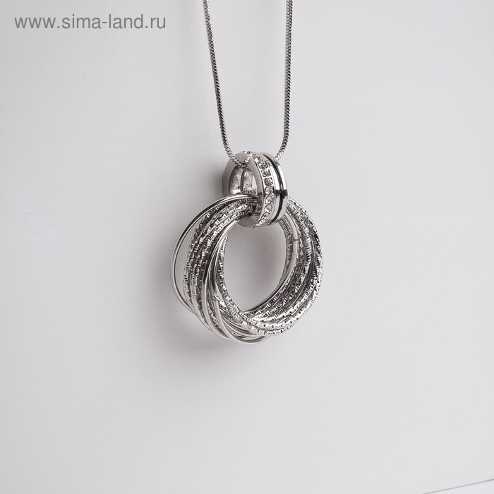 Кулон «Юпитер» кольца, цвет белый в серебре, 72 см - Фото 1
