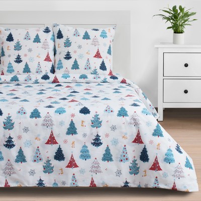 Постельное бельё "Этель" 2 сп Елочки 175*215 см, 200*220 см, 70*70 см - 2 шт, бязь