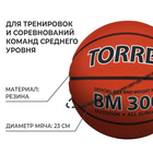 Баскетбольный мяч TORRES BM300, B00015, клееный, 8 панелей, р. 5, резина - Фото 2