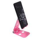 Подставка для телефона LuazON, регулируемая высота, силиконовые вставки, розовая - фото 318235403