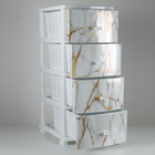 Комод 4-х секционный «Декор. Белый мрамор», белый - Фото 3