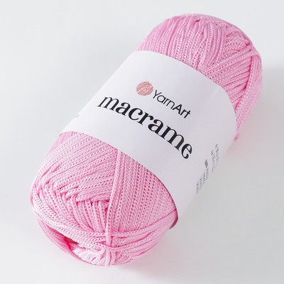 Пряжа для вязания спицами, крючком YarnArt, «Macrame Макраме», 100% полиэстер, 130 м/90 г, (147 св. розовый)