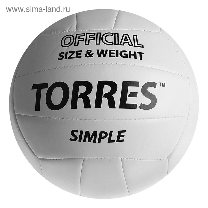 Мяч волейбольный Torres Simple, V30105, размер 5, машинная сшивка - Фото 1
