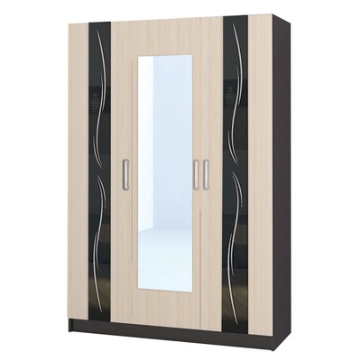 Шкаф трехстворчатый «Эрика», 1500×550×2200 мм, венге/дуб молочный