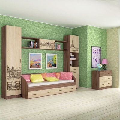 Тумба выкатная «Клик Мебель. Орион», на колёсиках, 3 ящика, 400×435×600 мм, цвет ясень шимо тёмный/дуб сонома