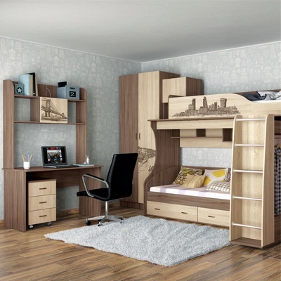 Тумба выкатная «Клик Мебель. Орион», на колёсиках, 3 ящика, 400×435×600 мм, цвет ясень шимо тёмный/дуб сонома