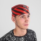 Бандана в чёрно-красную полоску с черепом, р. 50 × 50 см - Фото 1