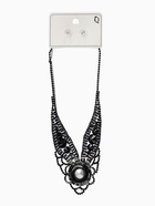 Набор 2 предмета: серьги, колье «Вернисаж», круг ажурный, чёрный, 35 см - Фото 9