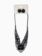 Набор 2 предмета: серьги, колье «Вернисаж», круг ажурный, чёрный, 35 см - Фото 8