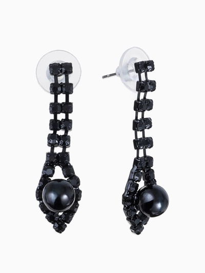 Набор 2 предмета: серьги, колье «Вернисаж», шарики, чёрный, 30 см