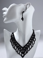 Набор 2 предмета: серьги, колье «Вернисаж» шарики, чёрный, 30 см - фото 68041993