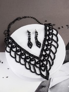 Набор 2 предмета: серьги, колье «Вернисаж» шарики, чёрный, 30 см - фото 68041994