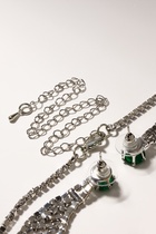 Набор 2 предмета: серьги, колье «Феникс» изгиб, цвет бело-изумрудный в серебре, 35 см - Фото 4