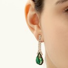 Набор 2 предмета: серьги, колье «Феникс» капля, цвет бело-изумрудный в золоте, 35 см - Фото 3