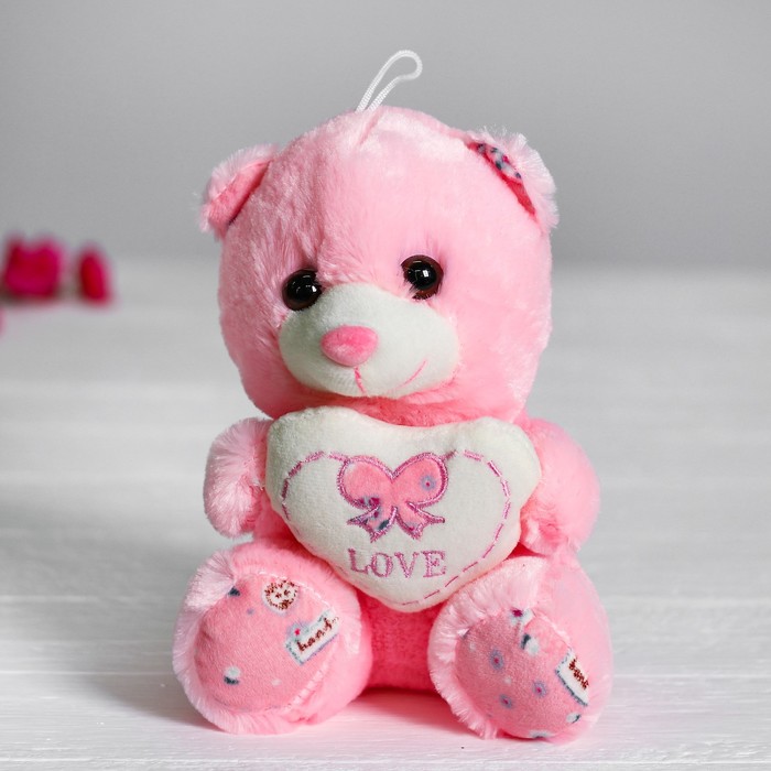 Мягкая игрушка «Медведь с сердцем», цвет розовый