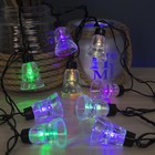 Гирлянда "Нить" улично-комнатная с насадками "Колокол", 5 м, LED(IP44)-40-220V, мигает, нить тёмная, свечение мульти - Фото 3
