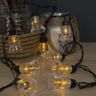 Гирлянда "Нить" улично-комнатная с насадками "Колокол", 5м, LED(IP44)-40-220V, 8 режимов, нить тёмная, свечение жёлтое - Фото 3